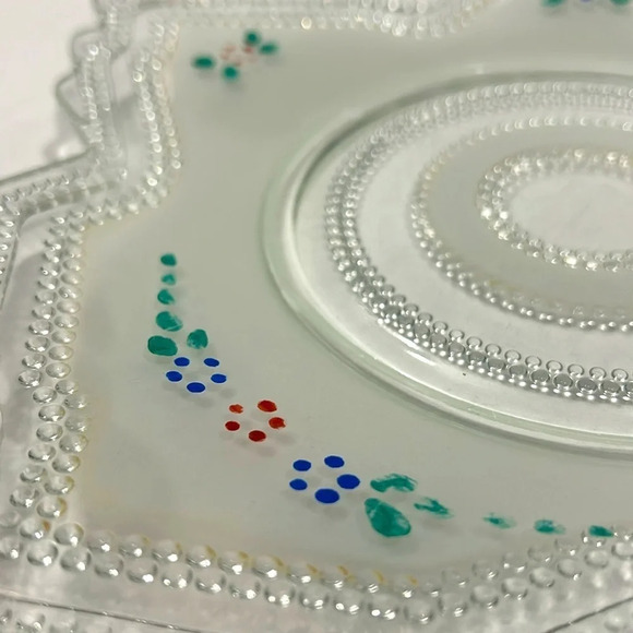 Vintage Hand Painted Maple Leaf Glass Plate Candy Dish - Picture 3 of 3